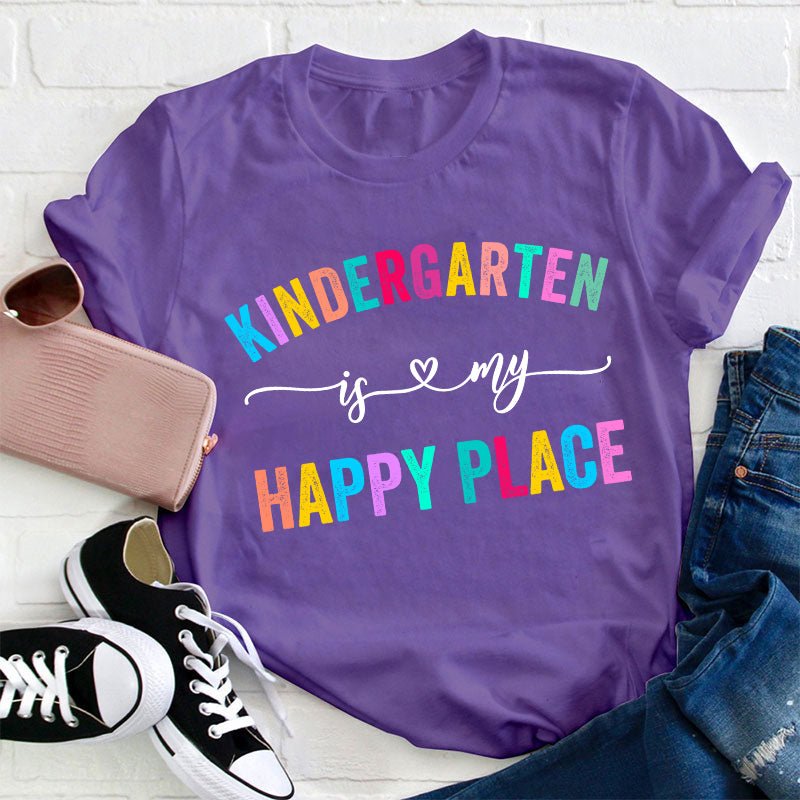 Personalized Grade Is My Happy Place Teacher T-Shirt
