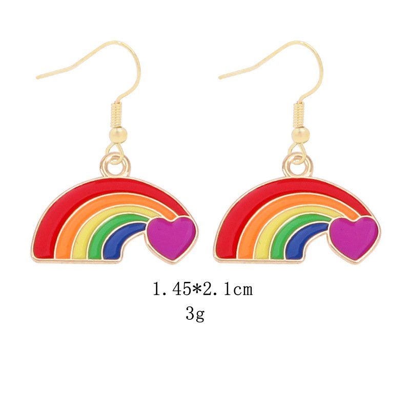 Creative Rainbow Six-Color Earrings