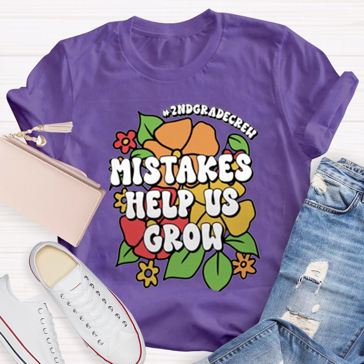 Personalized Mistakes Help Us Grow Teacher Shirt