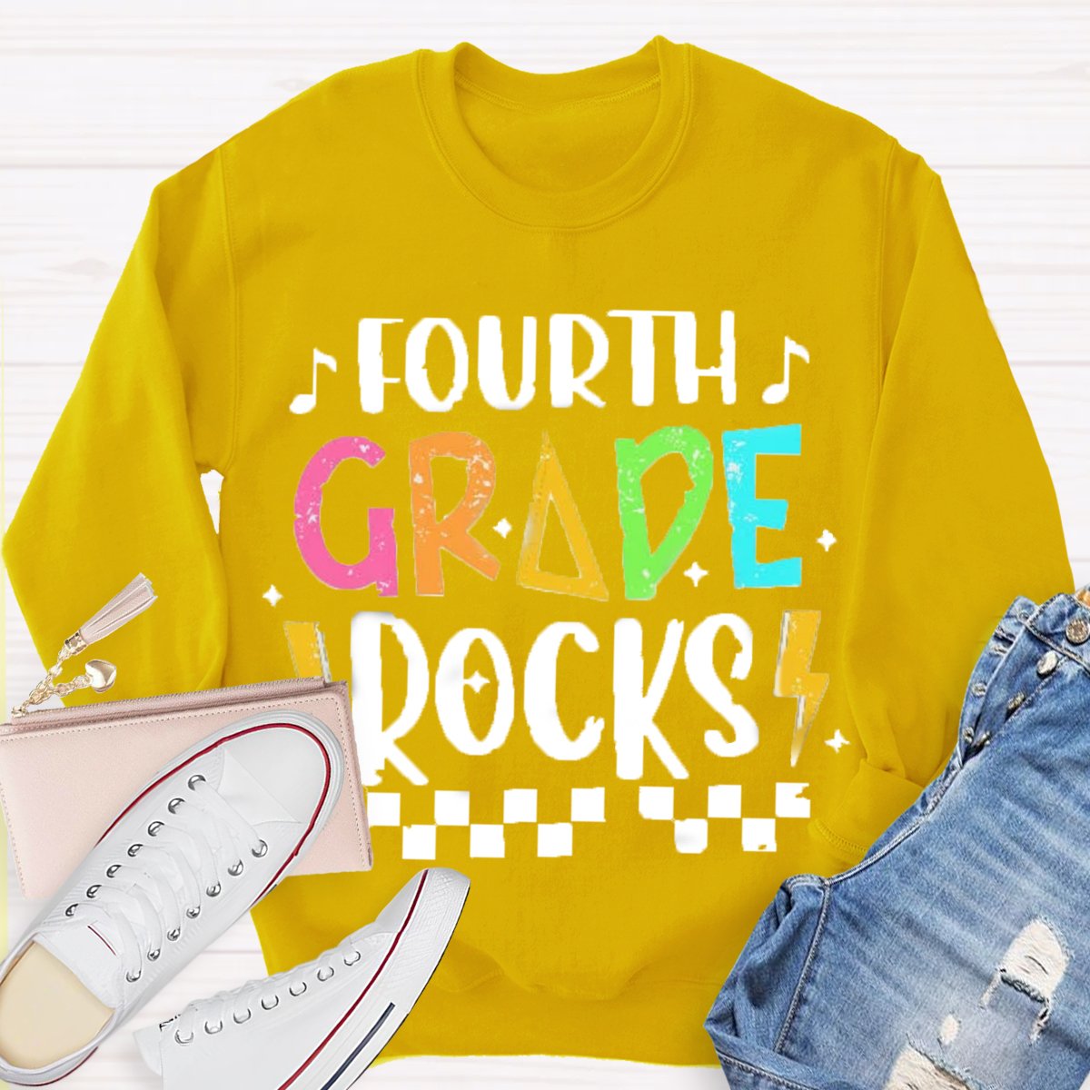 Personalized Grade Rocks Color Block Sweatshirt