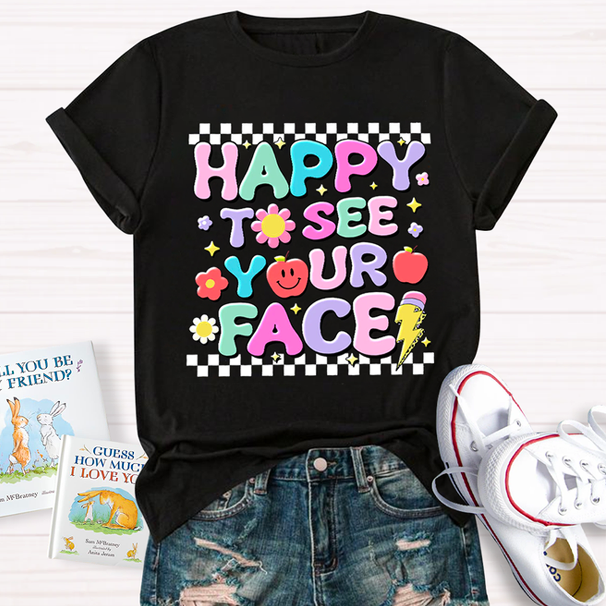 Back To School Cute Happy To See Your Face Teacher T-Shirt