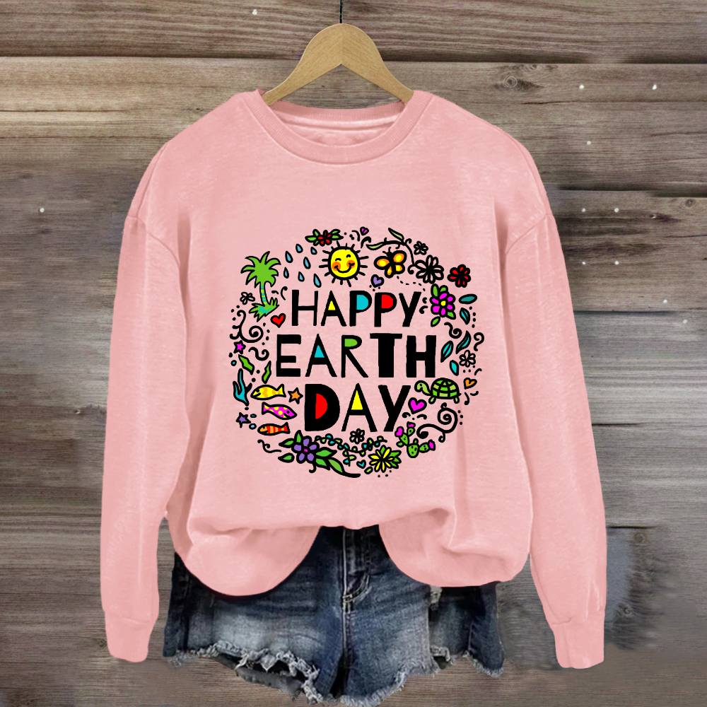 Happy Earth Day Floral Sweatshirt