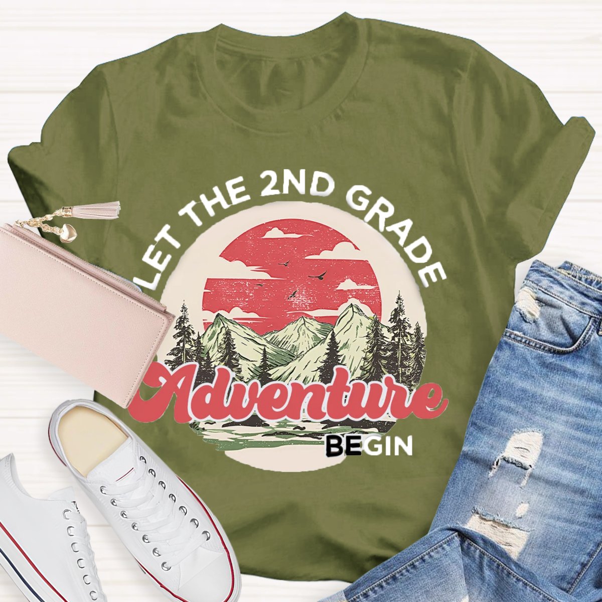 Personalized Grade Let The Adventure Begin Teacher T-Shirt