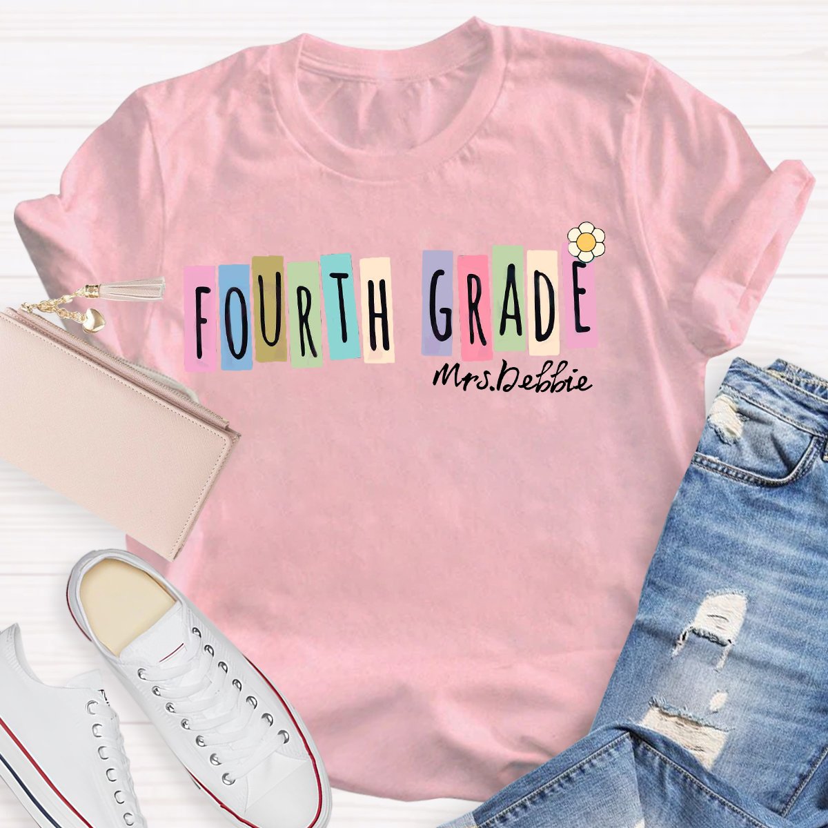 Personalized Teacher Grade And Name Back To School T-Shirt