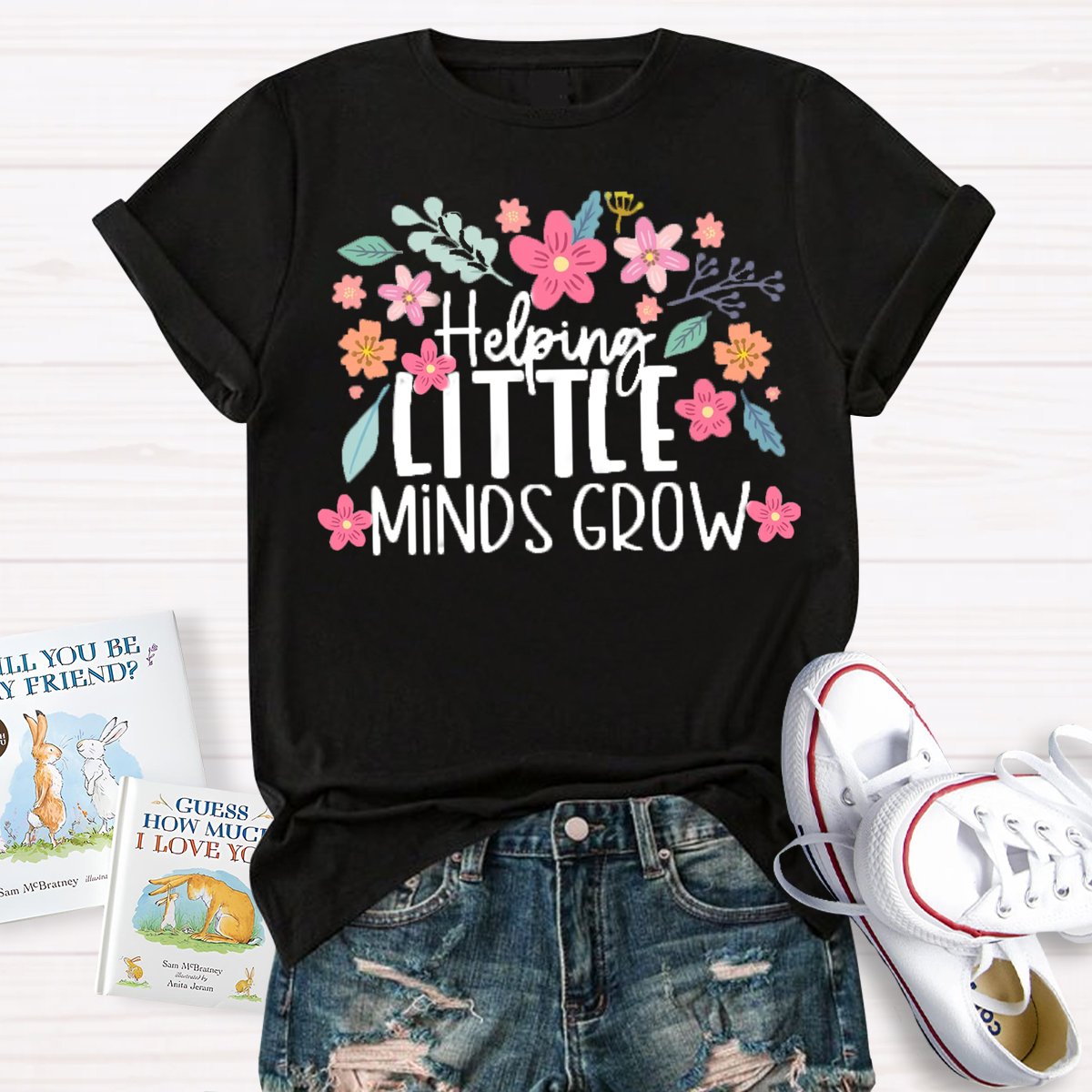 Helping Little Minds Grow Floral Shirt