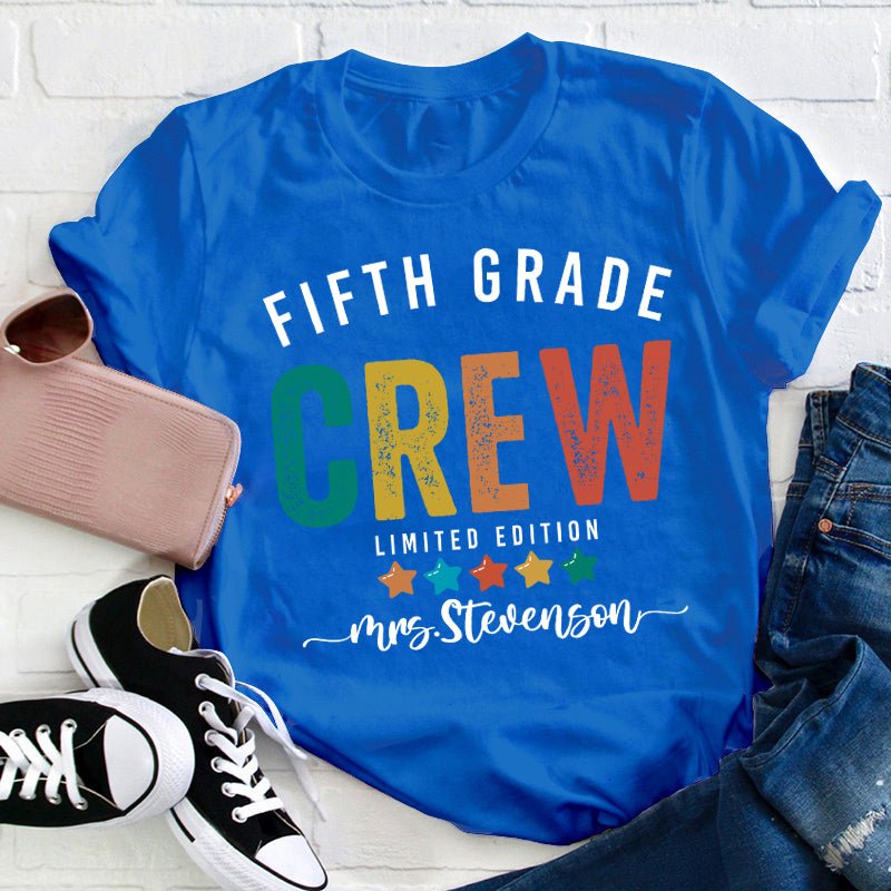 Personalized Colorful Stars Teacher T-Shirt