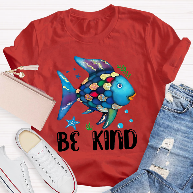 Be Kind Colorful Fish Swimming T-Shirt