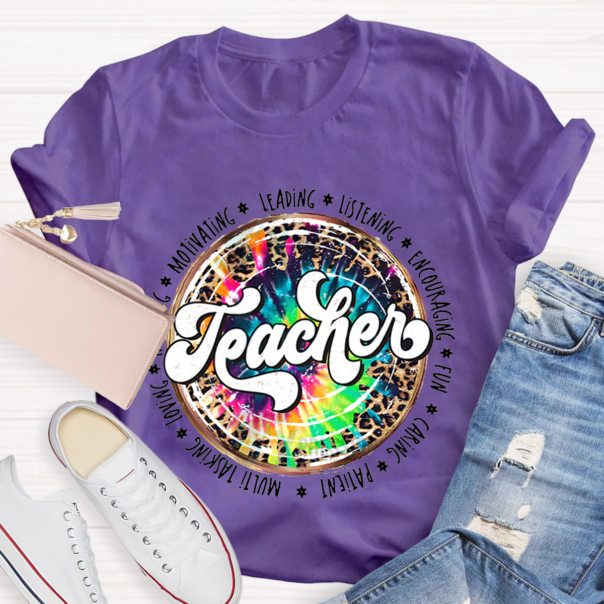 Teacher Sublimation Leopard Designs T-Shirt