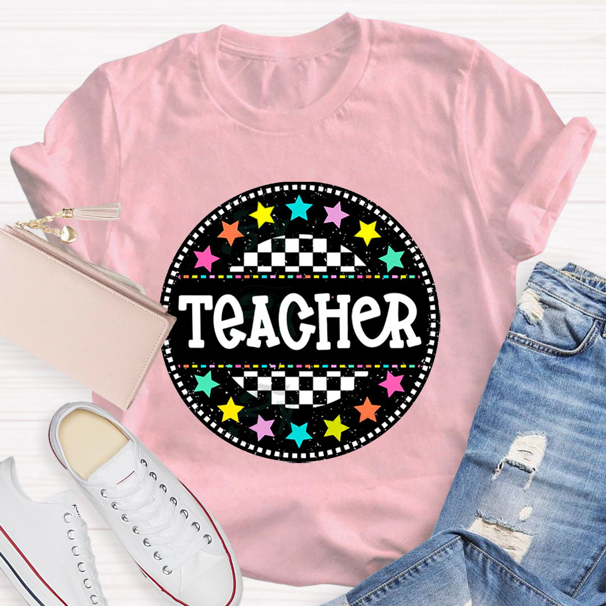 Circle Star Teacher T-Shirt