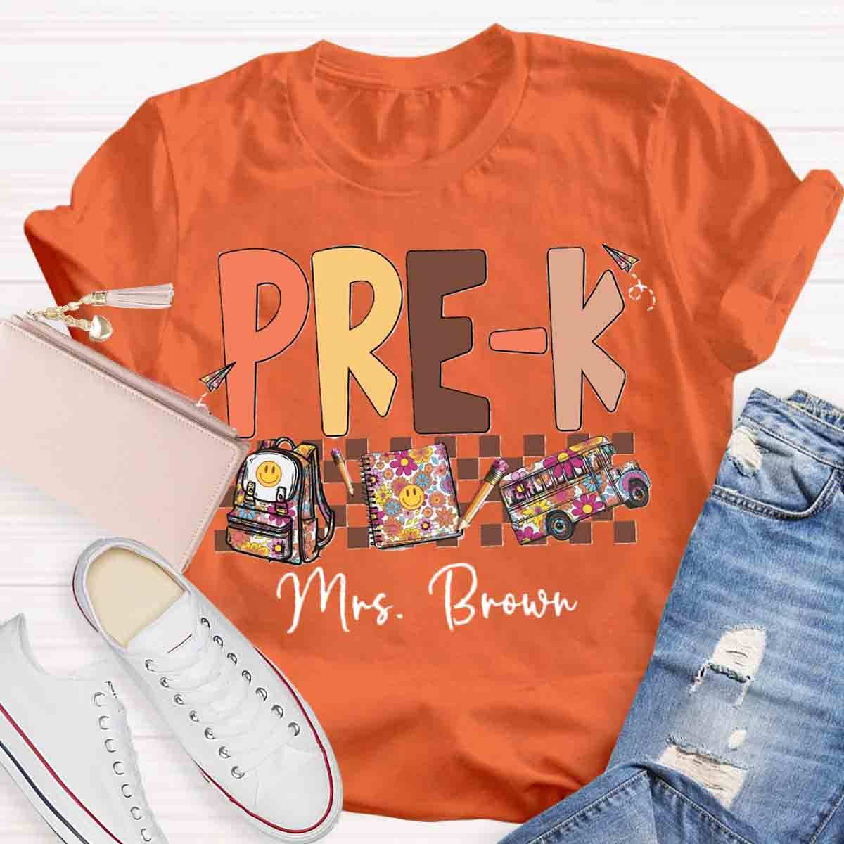 Personalized Name Pre-k Teachers Bag T-Shirt