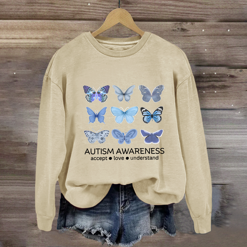 Autism Awareness Butterfly Teacher Sweatshirt