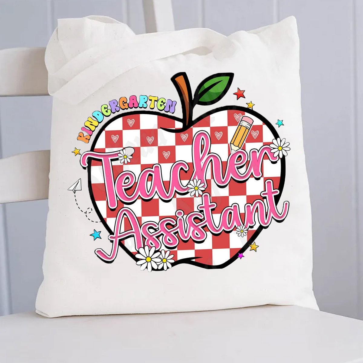 Personalized Grade Teacher Assistant Tote Bag