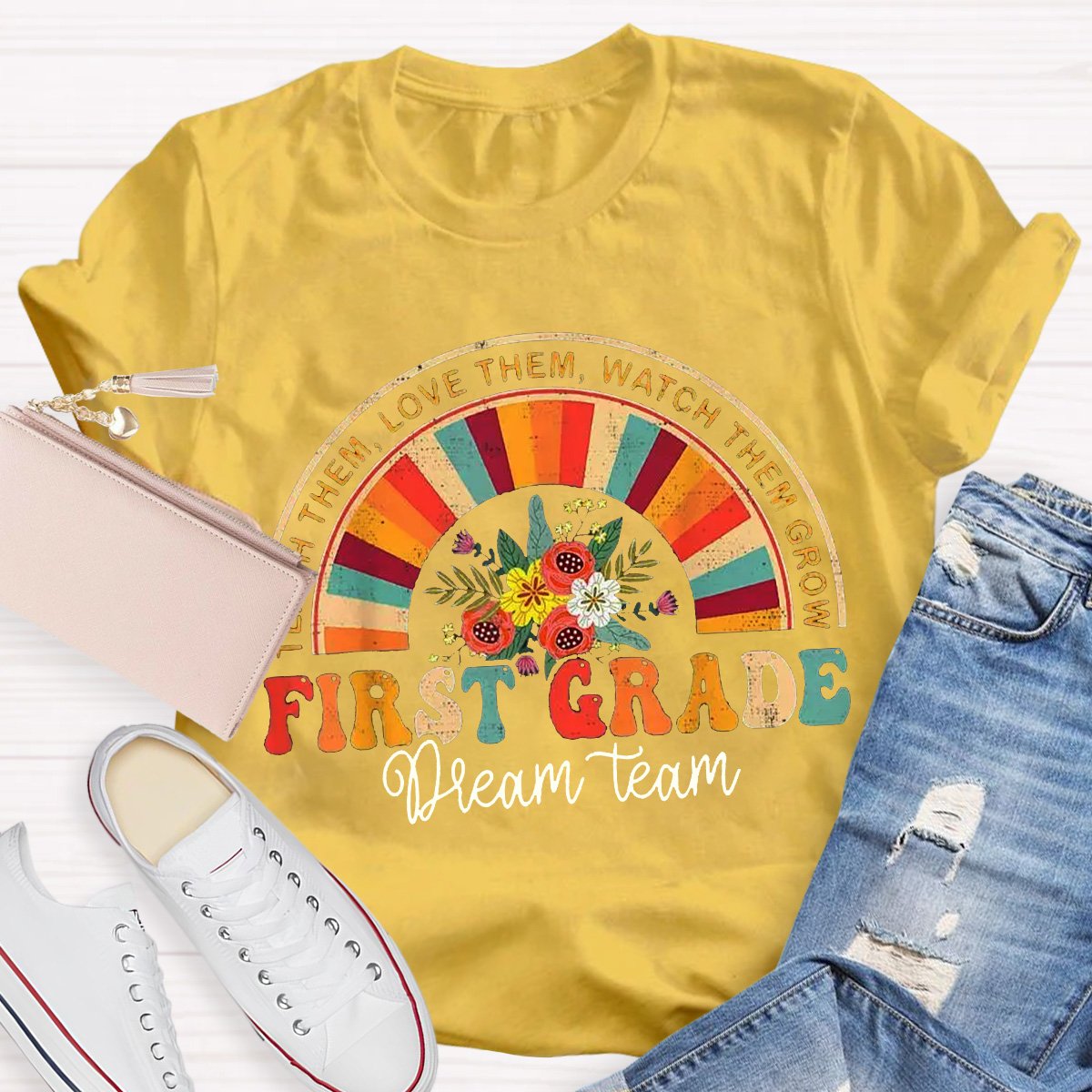 Personalized First Grade Dream Team Teacher Shirt