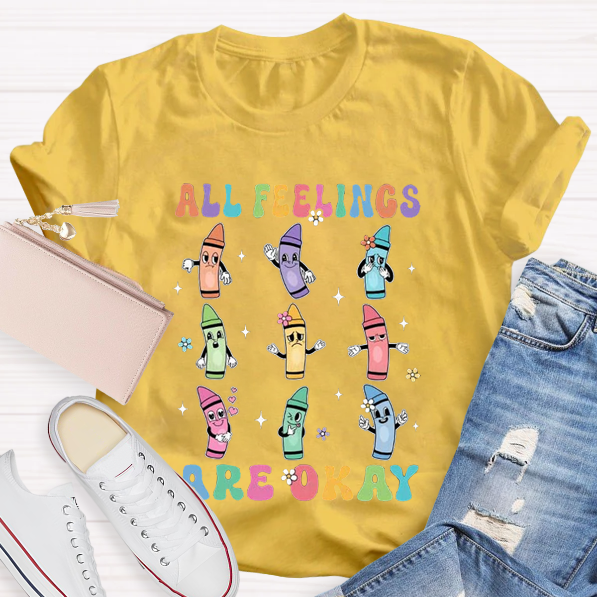 All Feelings Are Ok Crayon Shirt