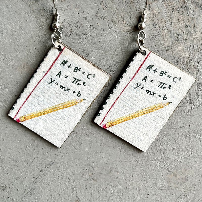 Book Brush Print Earrings