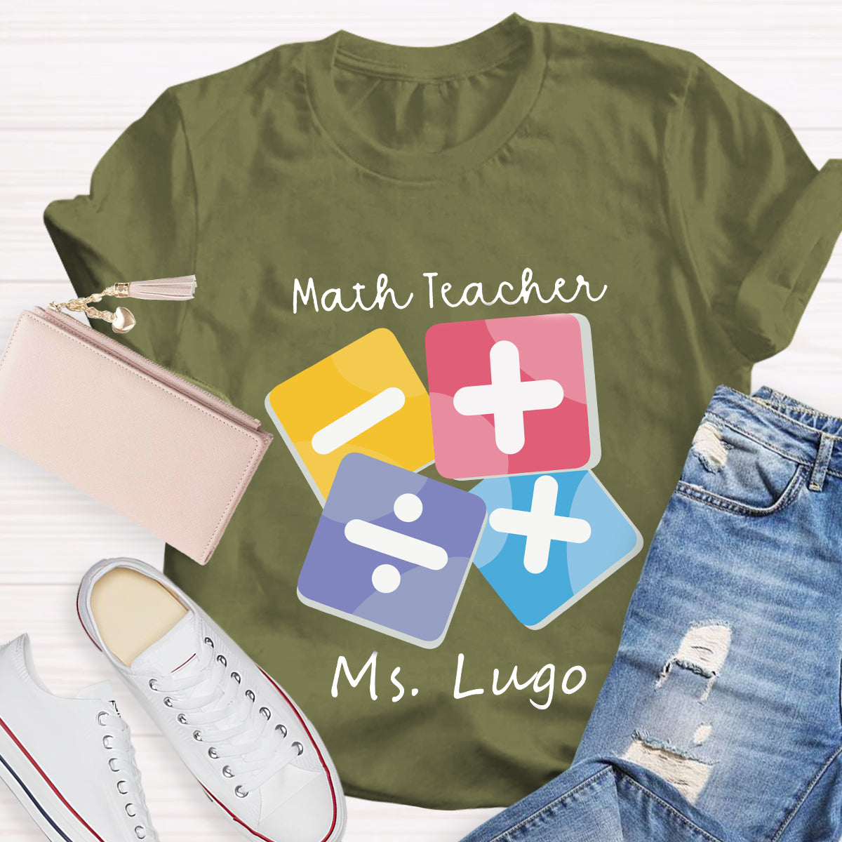 Personalized Name Funny Math Teachers T-Shirt