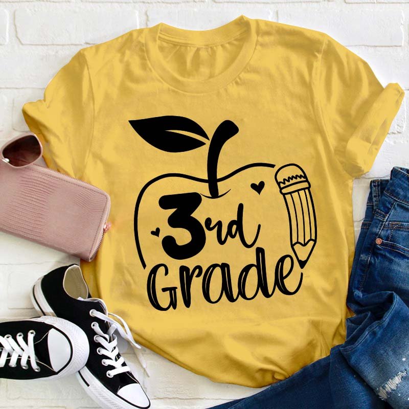 Personalized Apple Pencil Teacher T-Shirt