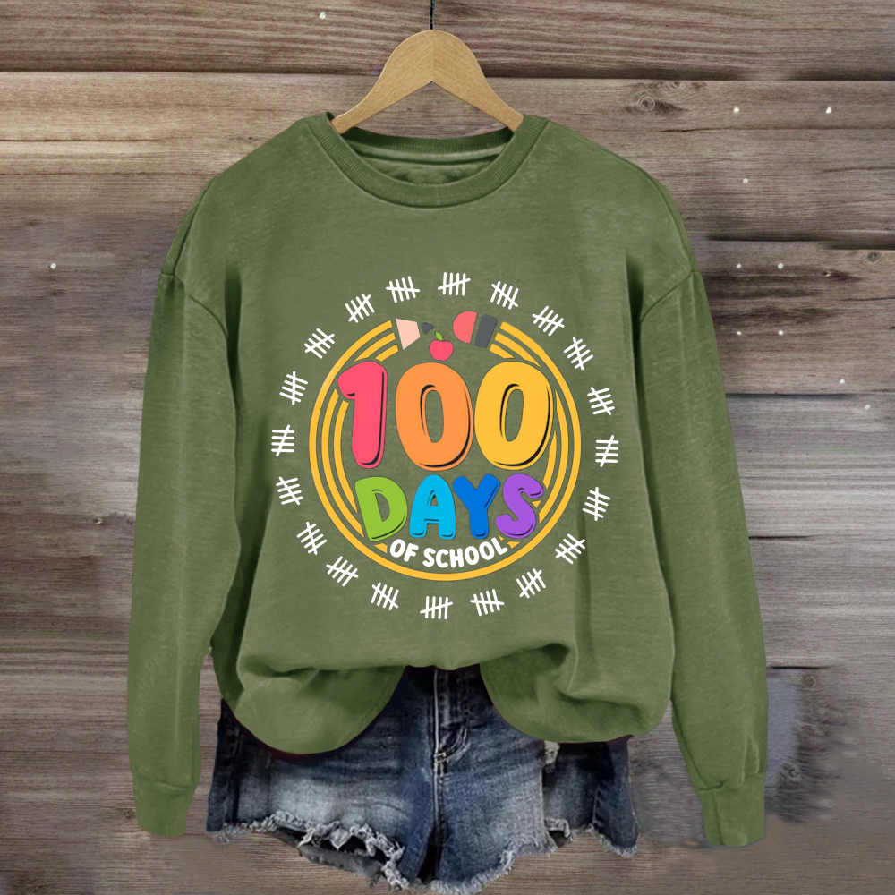 100 Days Of School Pencil Circle Sweatshirt