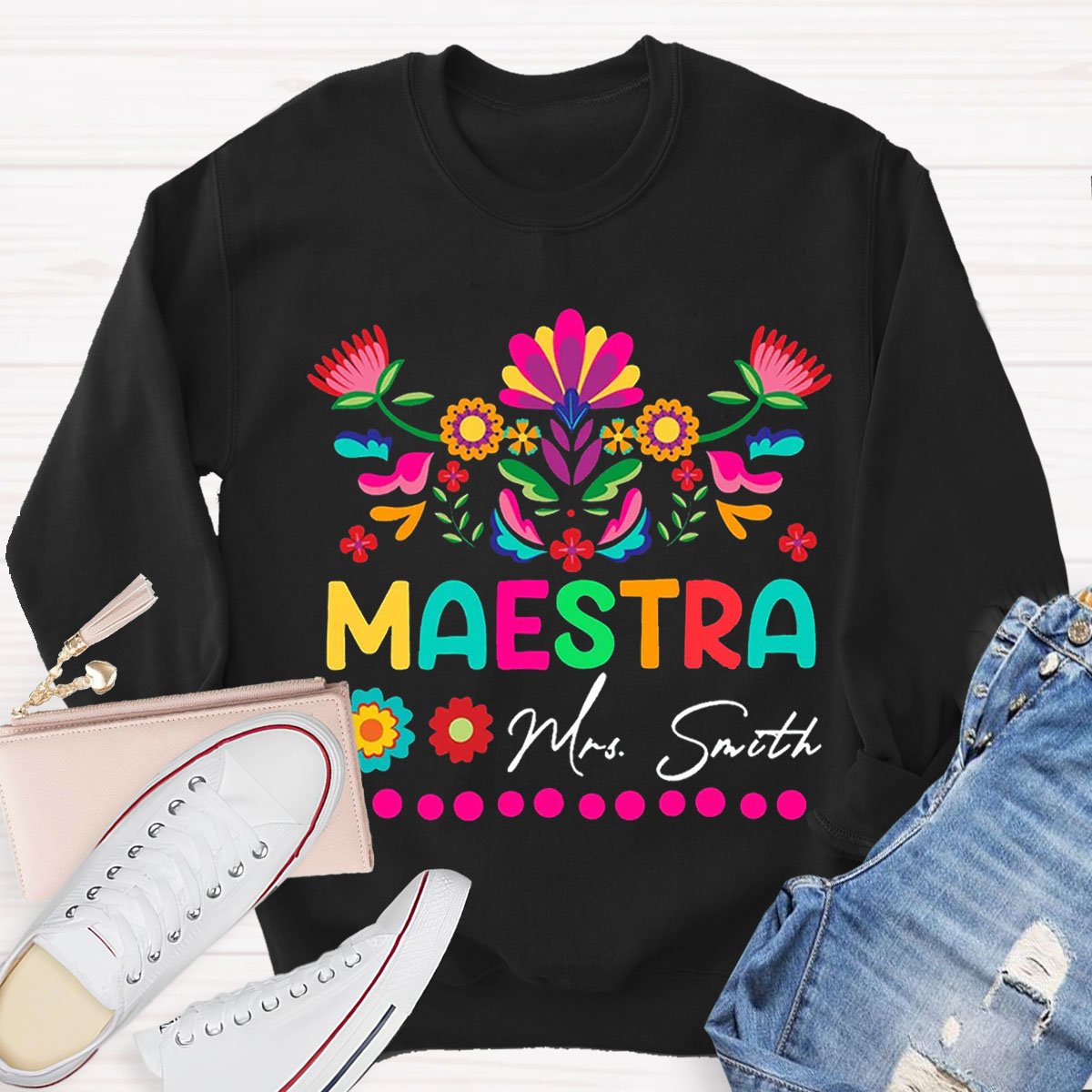 Personalized Maestra Teacher Sweatshirt