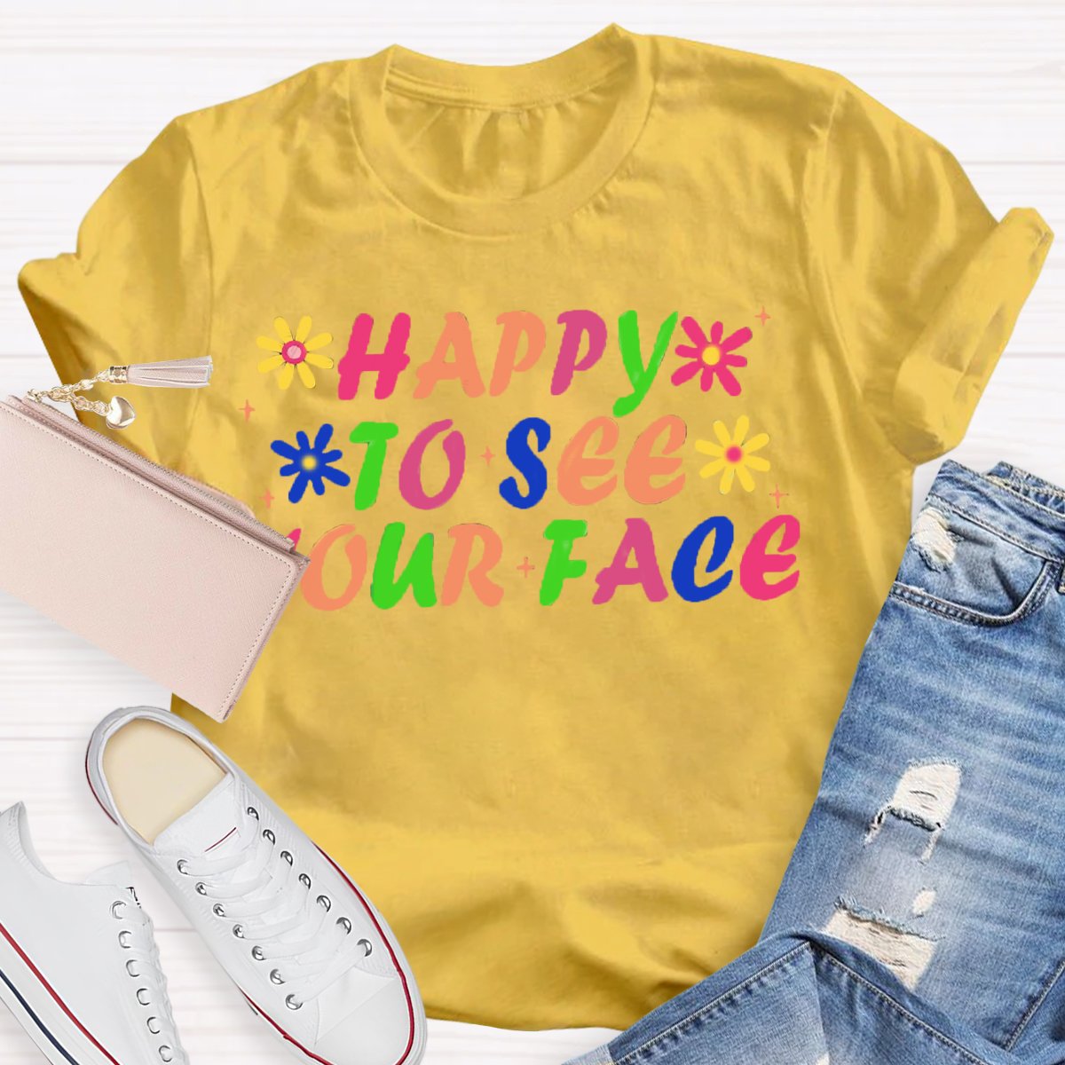 Happy To See Your Face Back To School Teacher Shirt