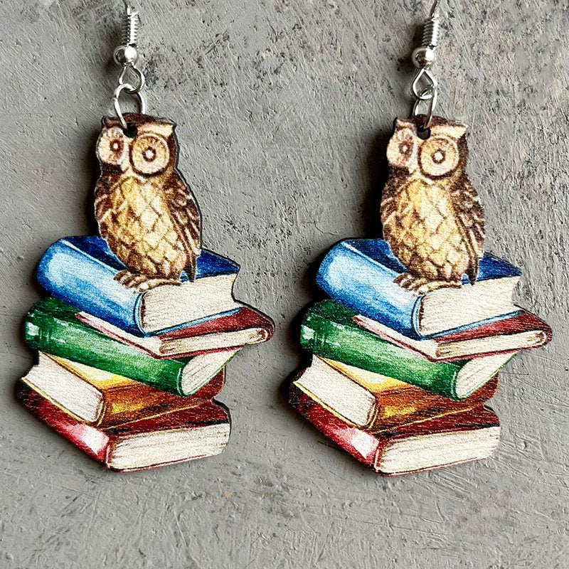 Book Brush Print Earrings