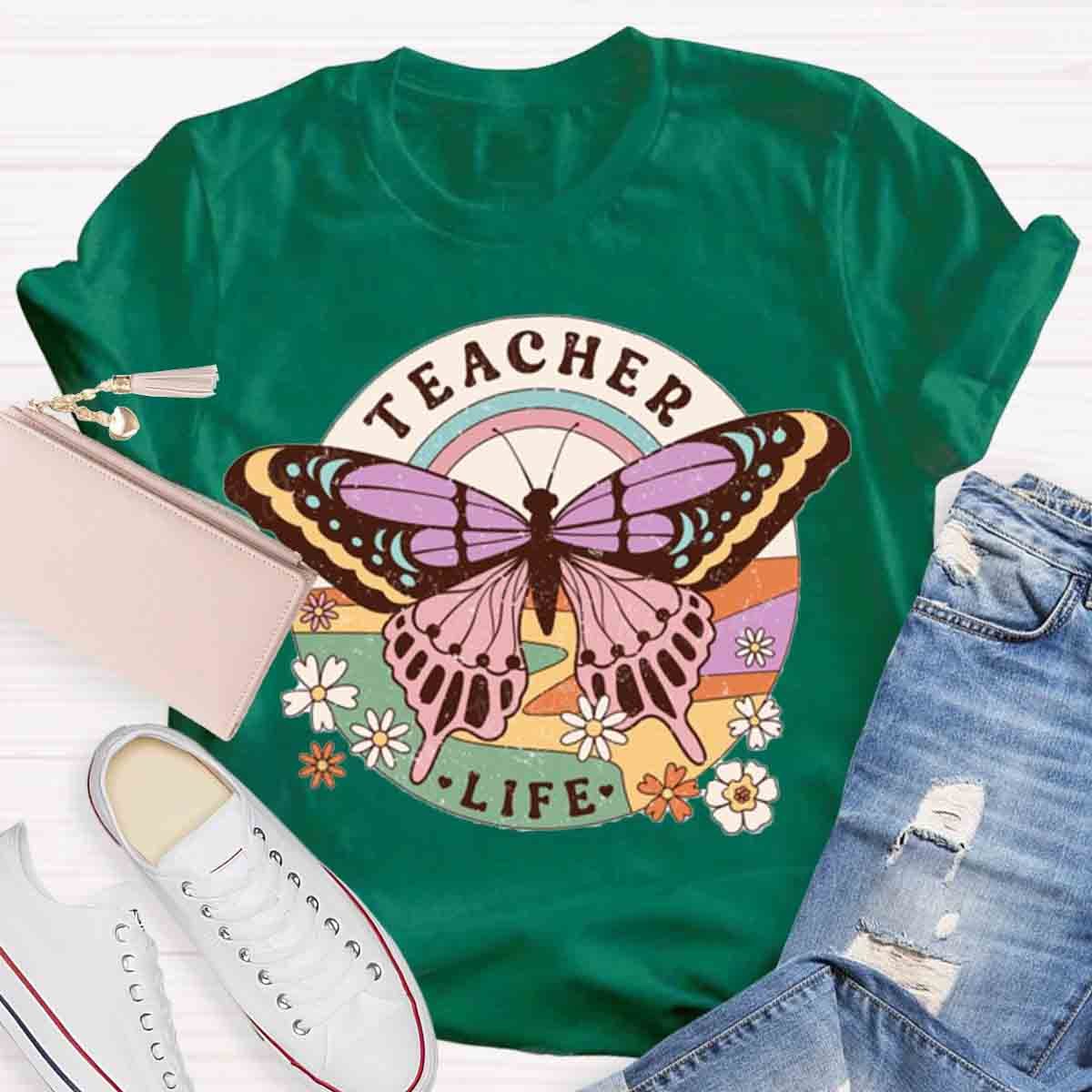 Teacher Life Butterfly T-Shirt