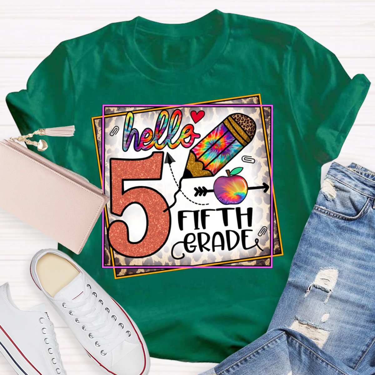 Personalized Grade With Art Pen Teacher's T-Shirt