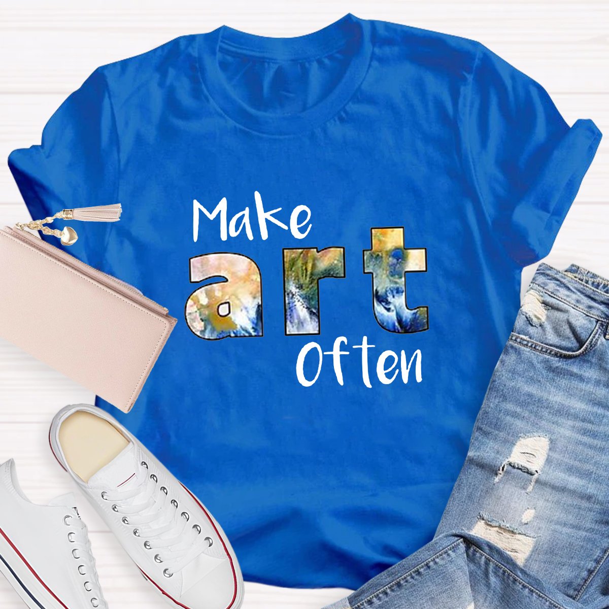 Make Art Often Teacher T-shirt