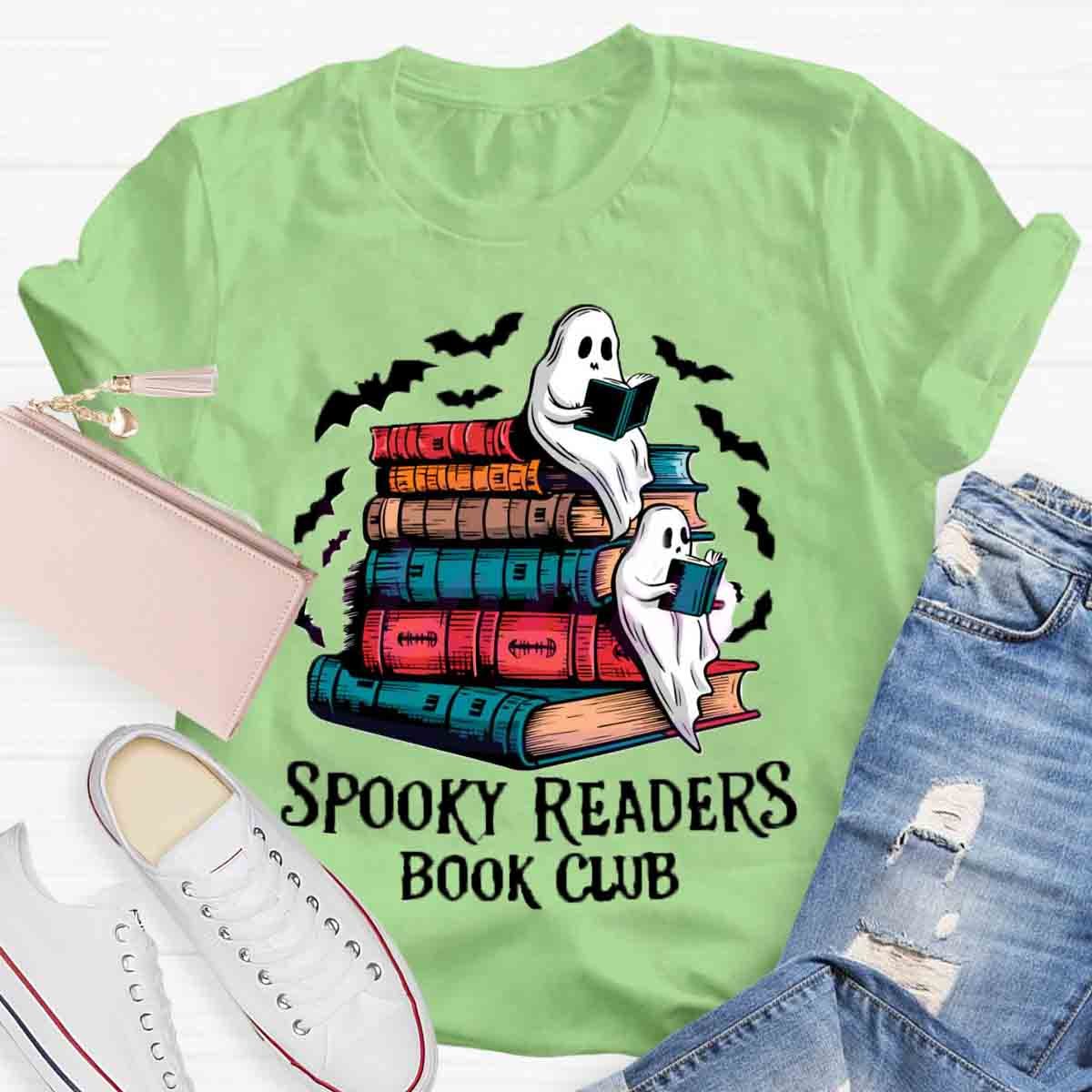 Bookish Ghost Spooky Readers Book Club T-Shirt