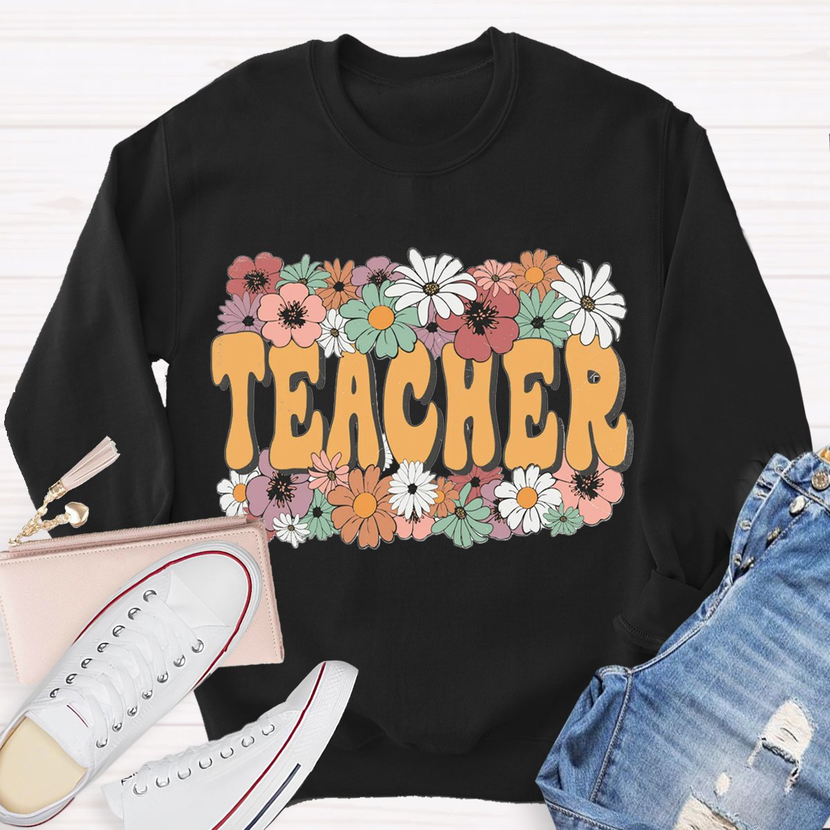 Floral Printed Boho Sweatshirt