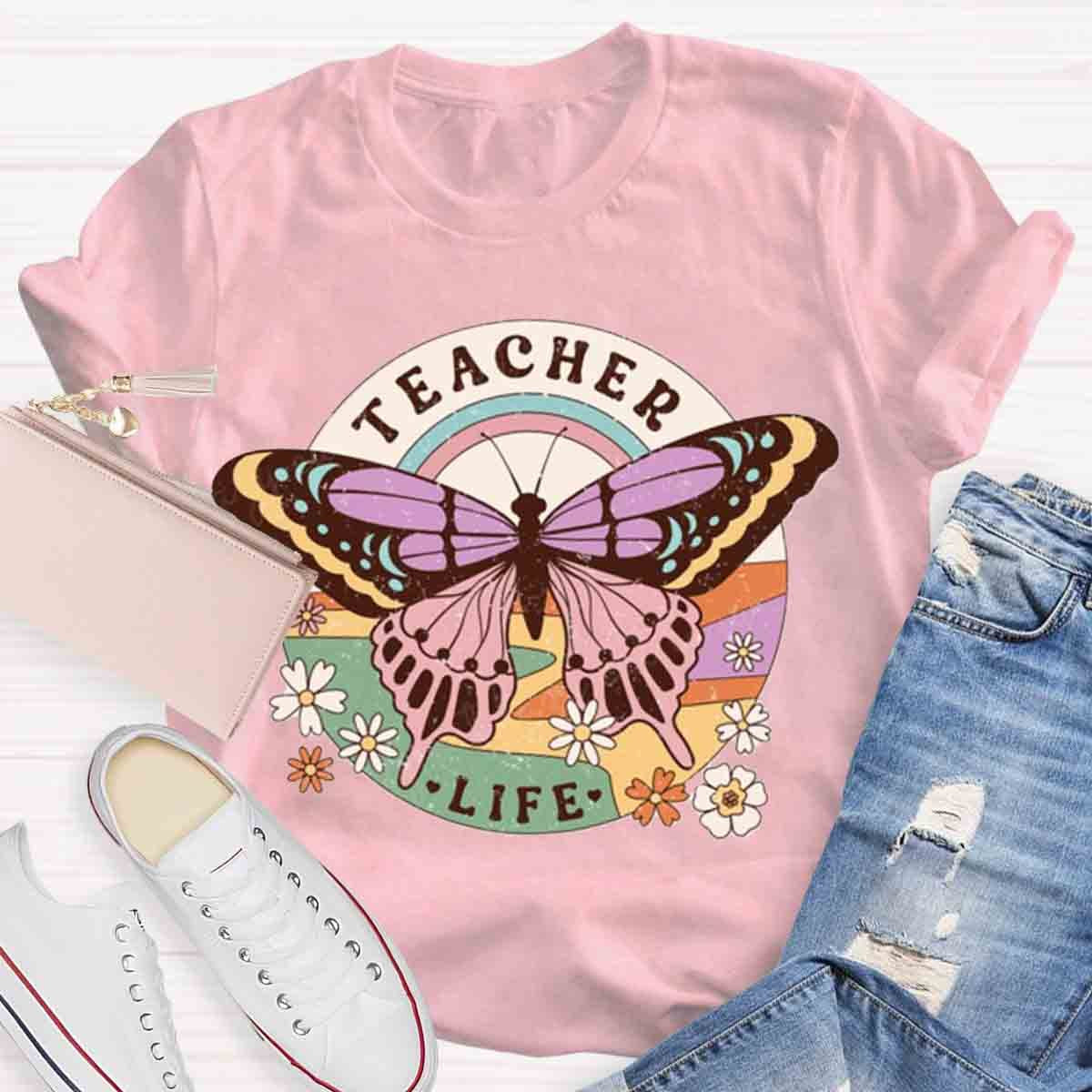 Teacher Life Butterfly T-Shirt