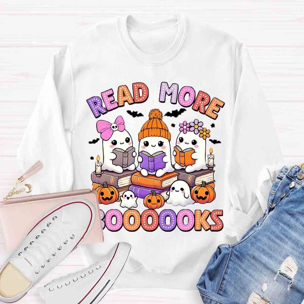 Halloween Reading More Books Sweatshirt