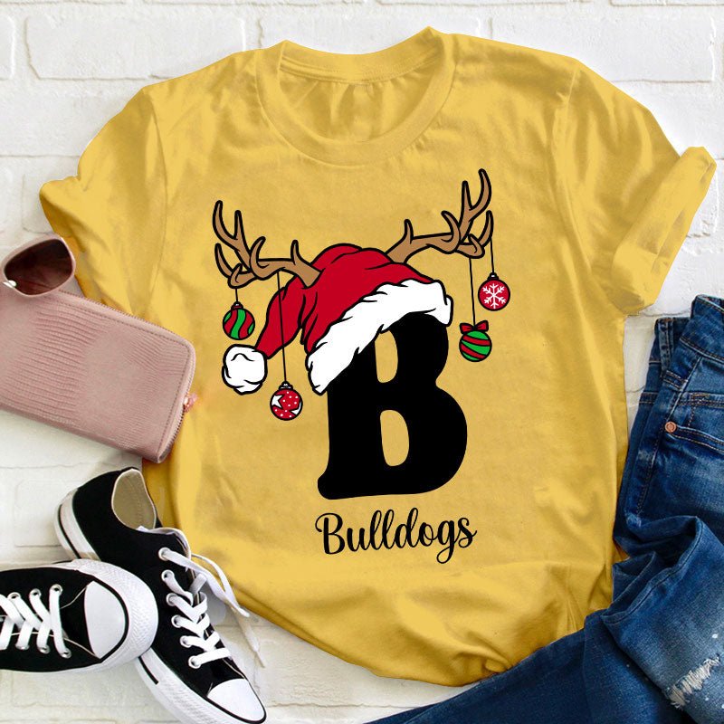 Personalized An Elk Santa Hat Teacher T-Shirt