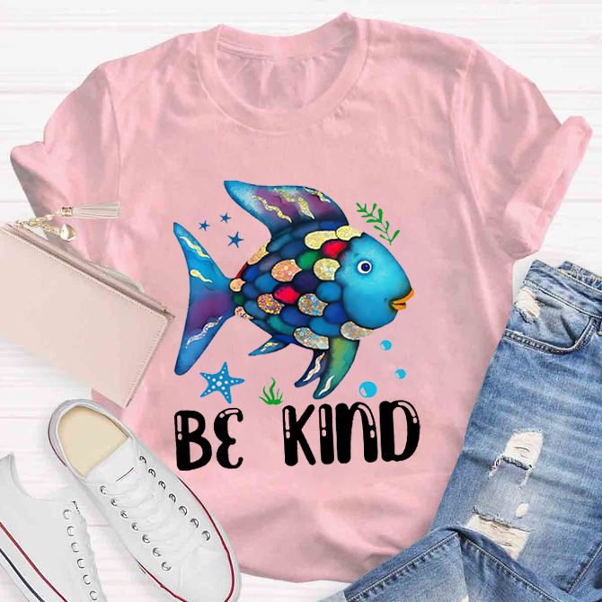 Be Kind Colorful Fish Swimming T-Shirt