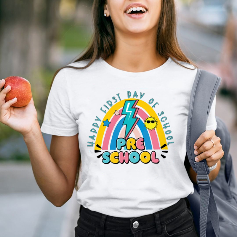 Personalized Happy First Day Of School Preschool  T-Shirt