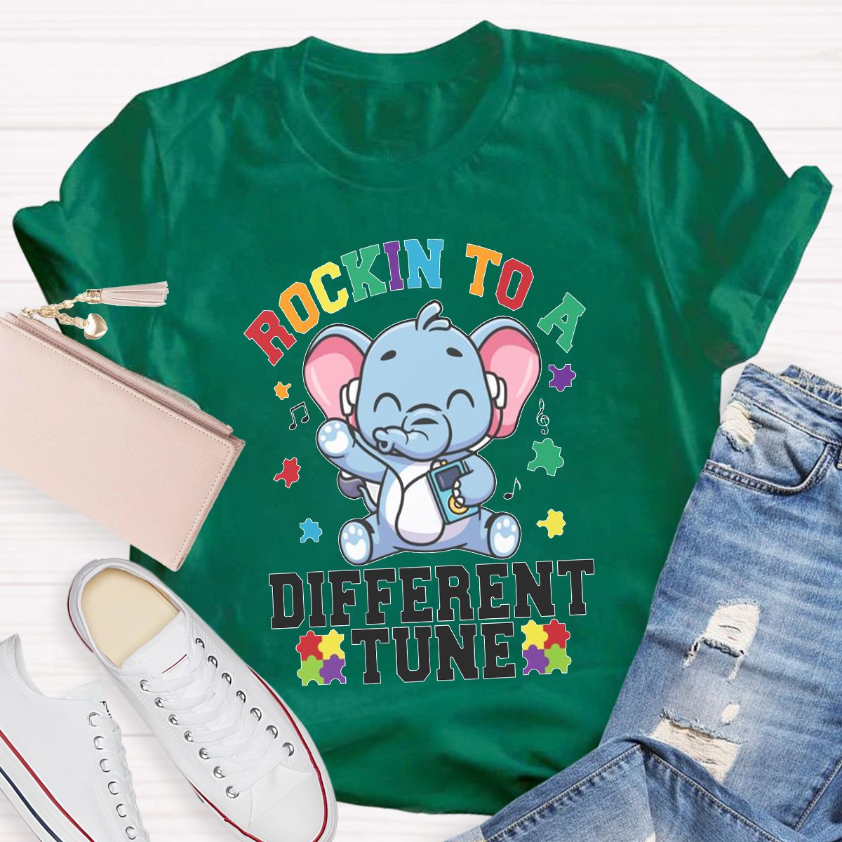 Rockin To A Different Tune Teacher Shirt