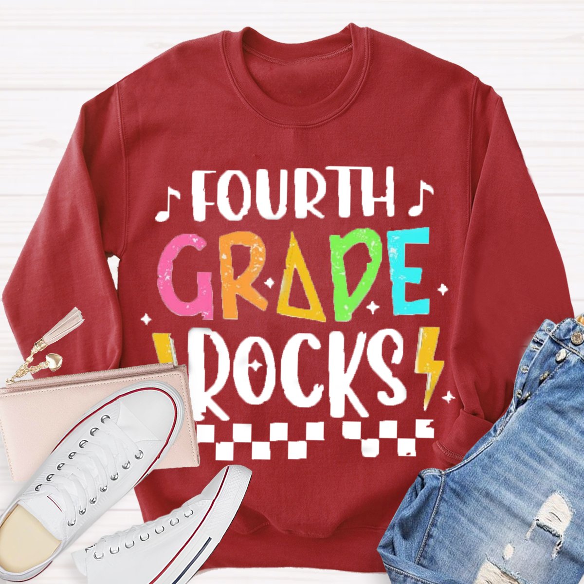 Personalized Grade Rocks Color Block Sweatshirt