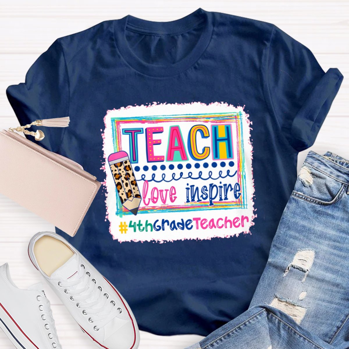 Personalized Teach Love Inspire Grade Teacher Teacher Shirt