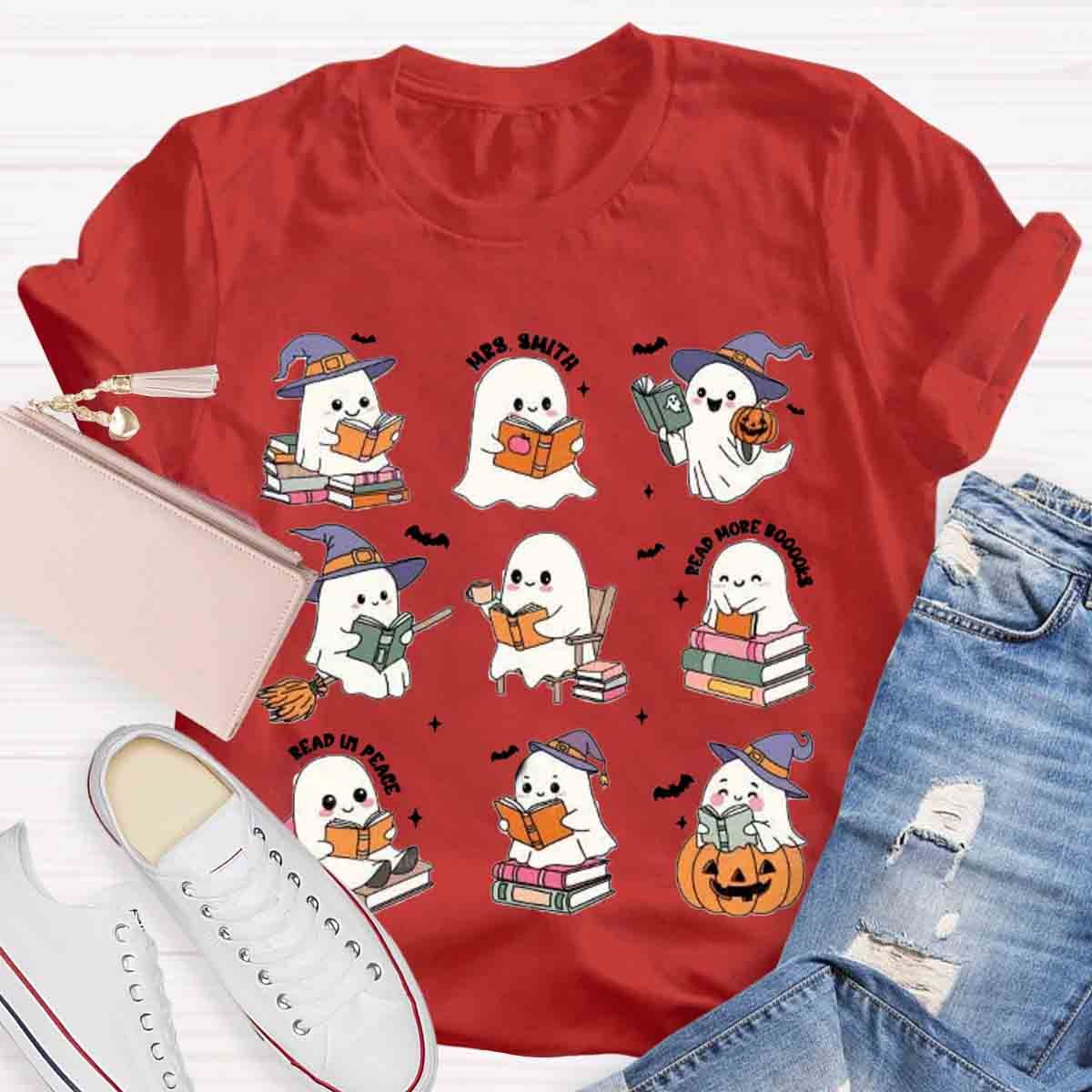 Personalized Name Librarian Halloween Book Lovers Halloween Shirt