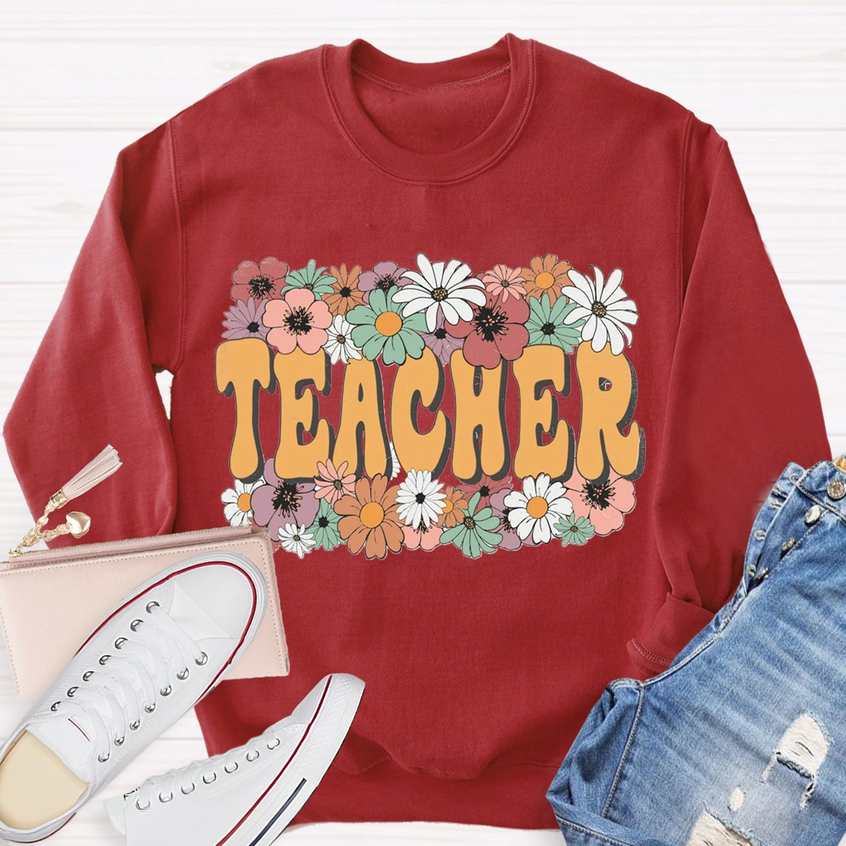 Floral Printed Boho Sweatshirt