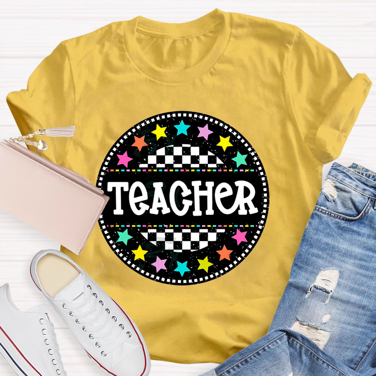 Circle Star Teacher T-Shirt