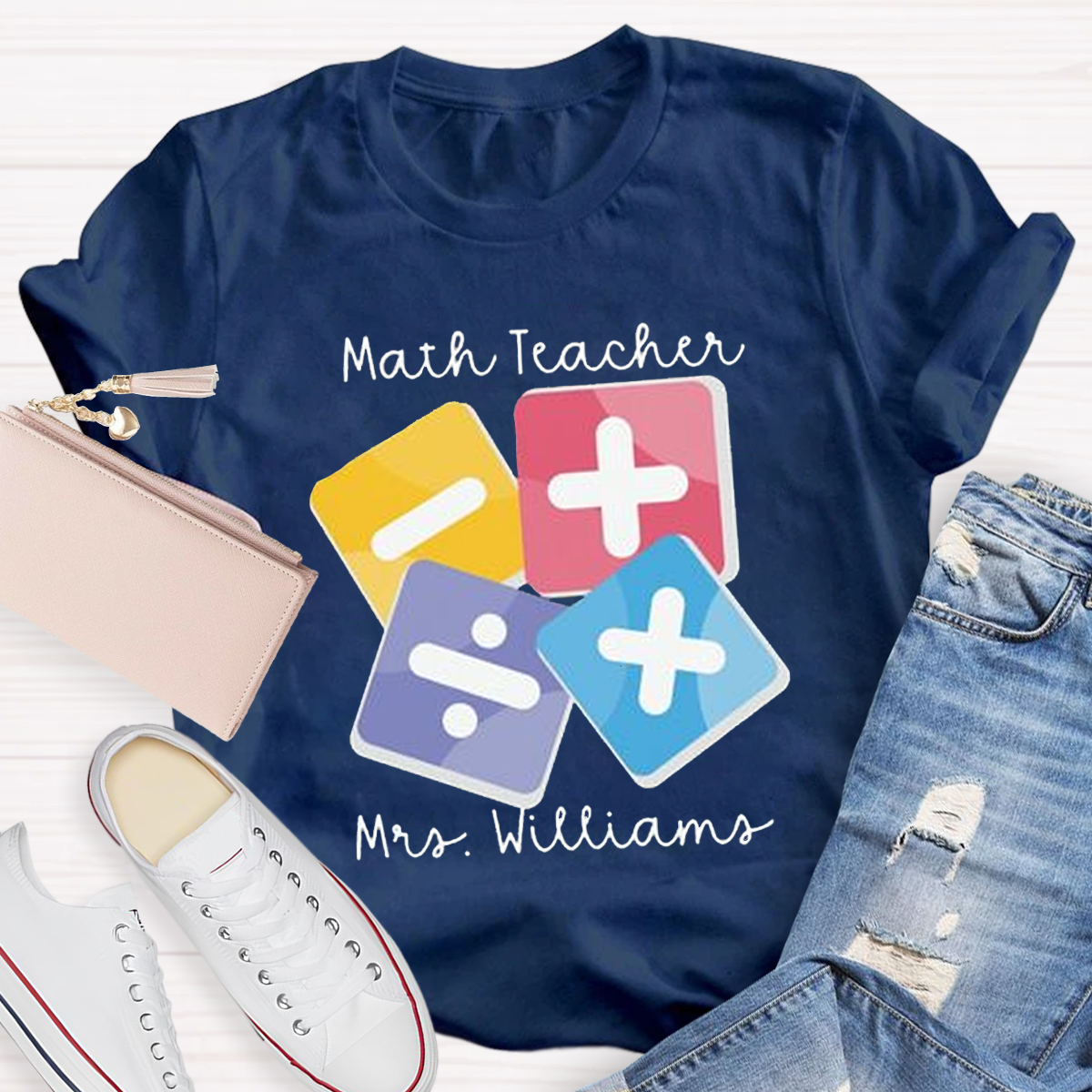 Personalized Name Funny Math Teachers T-Shirt