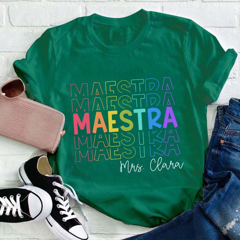 Personalized Colored Words Teacher T-Shirt