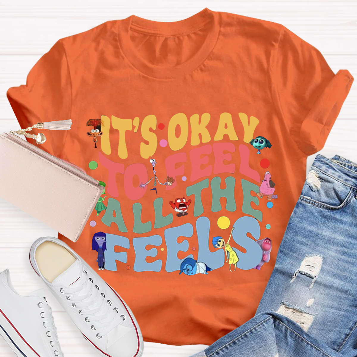 Funny It's Ok To Feel All The Feels Teacher T-Shirt