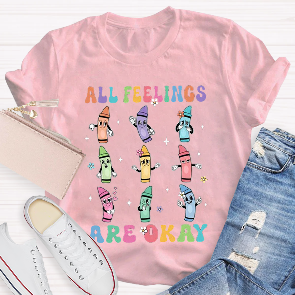 All Feelings Are Ok Crayon Shirt