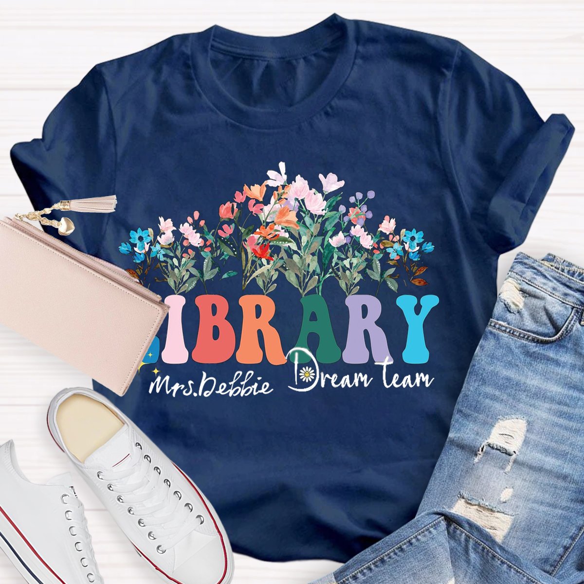 Personalized Librarian Name Library Dream Team T-shirt