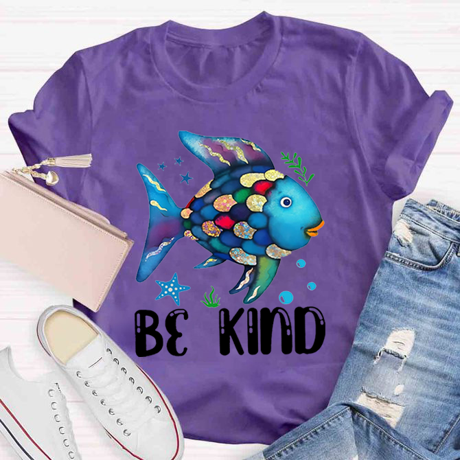 Be Kind Colorful Fish Swimming T-Shirt