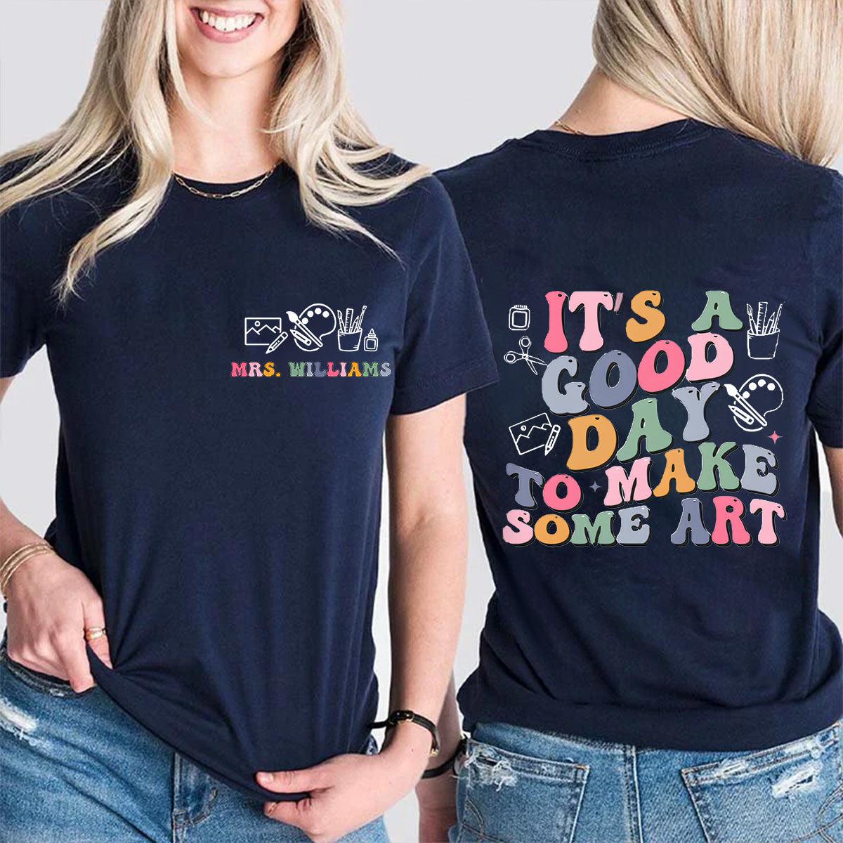 Personalized Name Good Day To Make Art Double Printed