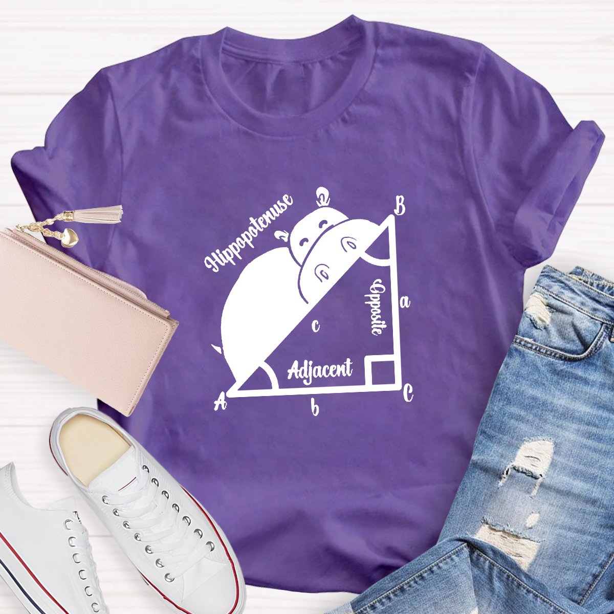 Hippo Hippotenuse Angle Function Teacher Shirt