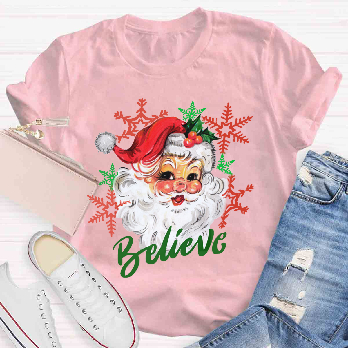 Christmas Santa Believe T-Shirt